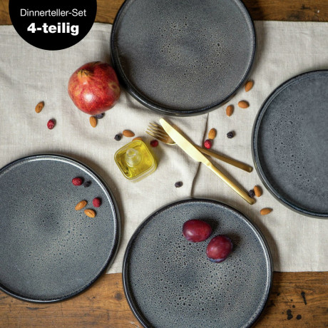 Moritz & Moritz Moritz & Moritz Speiseteller 4-tlg. Reaktiv  grau Обеденные тарелки Moritz &amp; Moritz 4 шт. Реактивный