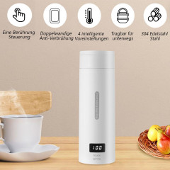 LETGOSPT LETGOSPT Wasserkocher 500ml Wasserkocher 3-in-1 Reisewasserkocher, Tragbarer Mini-Heizbecher, 300,00 W, 304-Edelstahlauskleidung, Kleiner Schnell Erhitzender Isolierbecher  Чайник LETGOSPT Чайник на 500 мл Дорожный чайник 3-в-1, портативная мини-