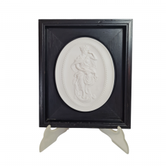 Картина винтажная Meissen, Klio, керамика в деревянной раме, отлита по оригинальным формам Дж.Дж.Кендлера, 23 x 19,5 см, Германия, 1981 г.