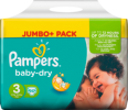 Pampers Baby-Dry Подгузники Размер 3 Midi 4-9 kg Jumbo+ Pack, 90 шт