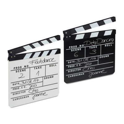 relaxdays 2 x Filmklappe Schwarz\/Weiss 2 x хлопушка черный/белый