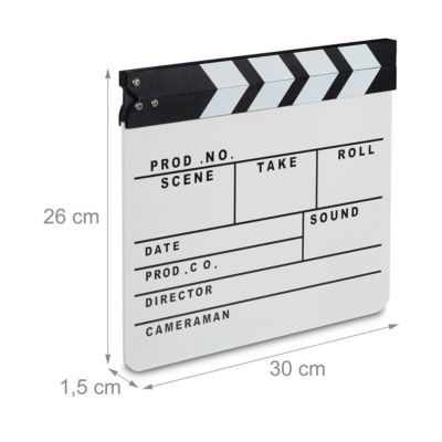 relaxdays 2 x Filmklappe Schwarz\/Weiss 2 x хлопушка черный/белый