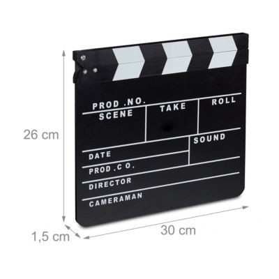 relaxdays 2 x Filmklappe Schwarz\/Weiss 2 x хлопушка черный/белый