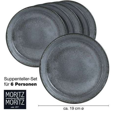 Moritz & Moritz Moritz & Moritz Suppenteller 6-tlg. DIGITAL anthrazit Суповые тарелки Moritz &amp; Moritz 6 шт. ЦИФРОВОЙ