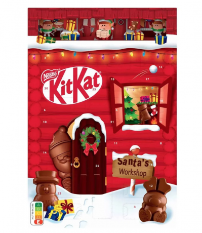 KitKat Adventskalender 2stk Адвент-календарь 2025, 24 шоколадные фигурки с хрустящими вафлями, 41см х 28см, 208 грамм х 2 штуки
