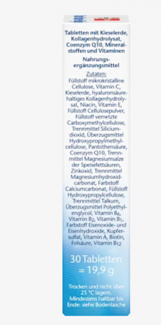 Doppelherz Haut + Haare + Nagel Tabletten 30 St, 19,9 g Комплекс с цинком, биотином, Q10 и витамином А для здоровья кожи, волос и ногтей 30шт