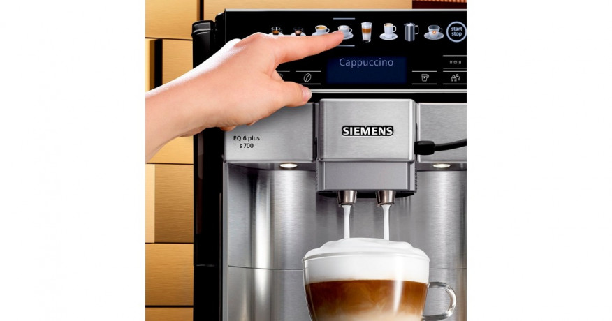 Siemens Siemens TE657M03DE EQ.6 plus s700, Vollautomat edelstahl/schwarz edelstahl, schwarz Siemens TE657M03DE EQ.6 plus s700, полностью автоматический, нержавеющая сталь/черный