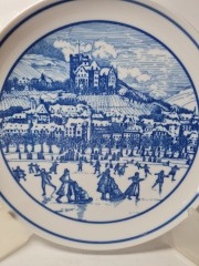 Hutschenreuther 1814 Винтажная тарелка эксклюзивно для Pieroth &quot;На катке&quot;, 20см, Германия, 1970-80гг.