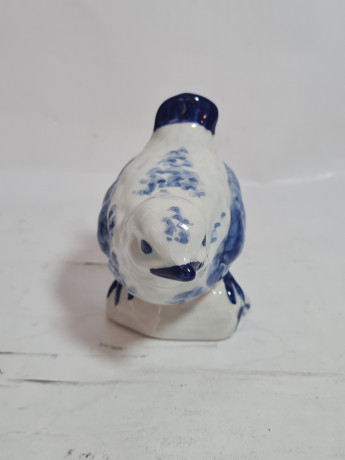 Фигурка винтажная Delft "Птичка", ручная работа, фарфор, 8 см, Нидерланды, 1970-80гг.