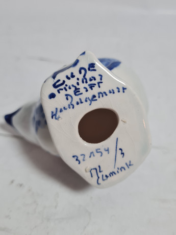 Фигурка винтажная Delft "Птичка", ручная работа, фарфор, 8 см, Нидерланды, 1970-80гг.
