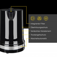 Gutfels Gutfels Wasserkocher GUTFELS 1,7L WATER 2010 S sw/inox  Чайник Gutfels GUTFELS 1,7л WATER 2010 S черный/нержавеющая сталь