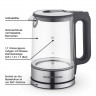 GOURMETmaxx GOURMETmaxx Wasserkocher Glas LED-Beleuchtung 1,7L Antikalkfilter, 1.7 l, 2200,00 W, automatischer Abschalter  Чайник GOURMETmaxx стеклянный со светодиодной подсветкой, фильтр от накипи 1,7 л, 1,7 л, 2200,00 Вт, автоматическое отклчение