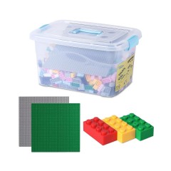 Katara Bunte Bausteine XL Box-Set mit 1264 Steinen + 2 Platten + Box Набор красочных строительных блоков XL из 1264 кубиков + 2 панели + коробка