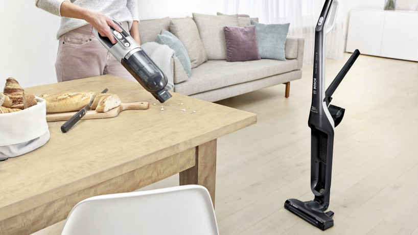 BOSCH BOSCH Akku-Hand-und Stielstaubsauger Flexxo Serie 4 BBH3P2801, 28 V, Power Duse mit LED, beutellos, integriertes Zubehor, Schwarz  Беспроводной ручной пылесос BOSCH Flexxo Series 4 BBH3P2801, 28 В, мощная насадка со светодиодом, без мешка, встроенны
