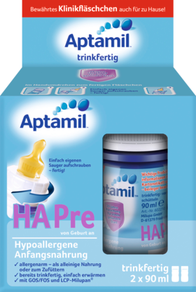 Aptamil Гипоаллергены	 Начальное питание	 Pre сухое молоко с рождения, 2x90 ml, 180 мл