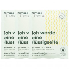 FUTURE STORIES Flussigseifen Pulver 3er Set Koriander &amp; Limette  Жидкий мыльный порошок, набор из 3 порошков с кориандром и лаймом