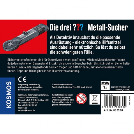 Kosmos Die drei ???: Metall-Sucher (Experimentierkasten) The Three ???: Metal Finder (экспериментальный набор)