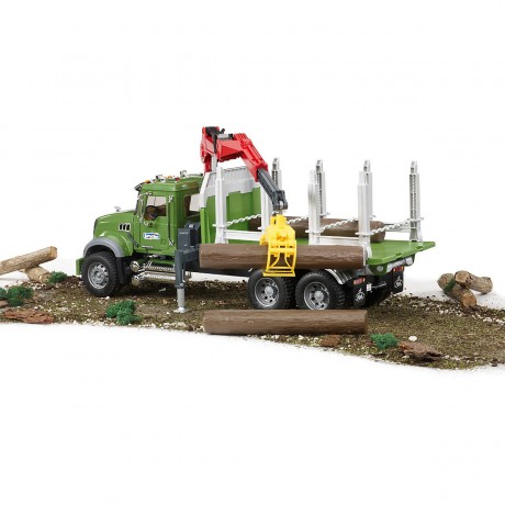 Bruder BRUDER 02824 Mack LKW Holztransporter mit Greifer 60cm Лесовоз BRUDER 02824 Mack с захватом 60см