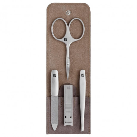 ZWILLING  Taschen-Etui, Rindleder, taupe, 4-tlg  Карманный чехол, воловья кожа, серо-коричневый, 4 шт.