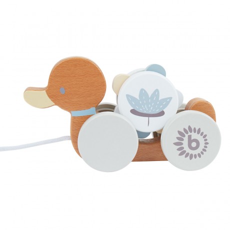 bieco Nachziehspielzeug Holz Kinder Nachziehtier Ente Holzspielzeug ab 1 Jahr Ziehtier Nachziehspielzeug Игрушка-тяни из дерева Детская игрушка-тягач утка Деревянная игрушка от 1 года Игрушка-тяни