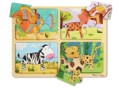 Melissa Doug Natural Play Holzpuzzle Деревянный пазл Natural Play с изображением животных