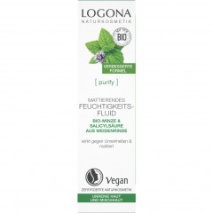 Logona Mattierendes Feuchtigkeitsfluid Bio-Minze &amp; Salicylsaure aus der Weidenrinde  Матирующий увлажняющий флюид с органической мятой и салициловой кислотой из коры ивы