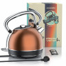 Arendo Arendo Wasserkocher, 1,7 l, 2200 W, Edelstahl Retro Style Vintage, LED Temperaturanzeige, kupfer, Vintage Retro Style Edelstahl-Teekessel im Kupfer Design mit Displayanzeige  Чайник Arendo, 1,7 л, 2200 Вт, нержавеющая сталь, винтажный ретро-стиль, 