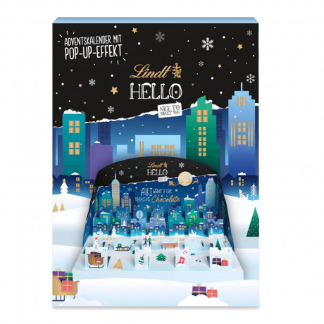 Lindt HELLO 2024 Adventskalender, Адвент-календарь, 24 сладких сюрприза из серии Lindt Hello, 800 г, 3 штуки