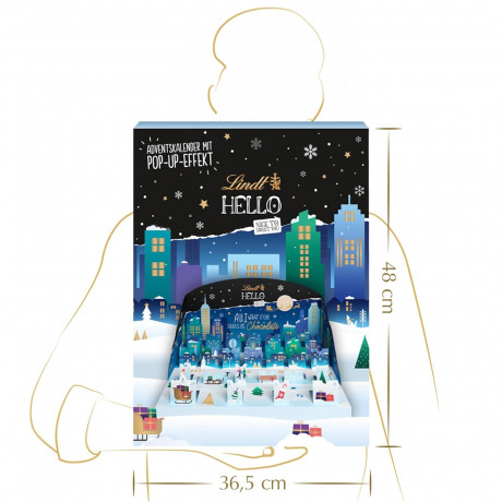 Lindt HELLO 2024 Adventskalender, Адвент-календарь, 24 сладких сюрприза из серии Lindt Hello, 800 г, 3 штуки