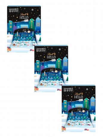 Lindt HELLO 2024 Adventskalender, Адвент-календарь, 24 сладких сюрприза из серии Lindt Hello, 800 г, 3 штуки