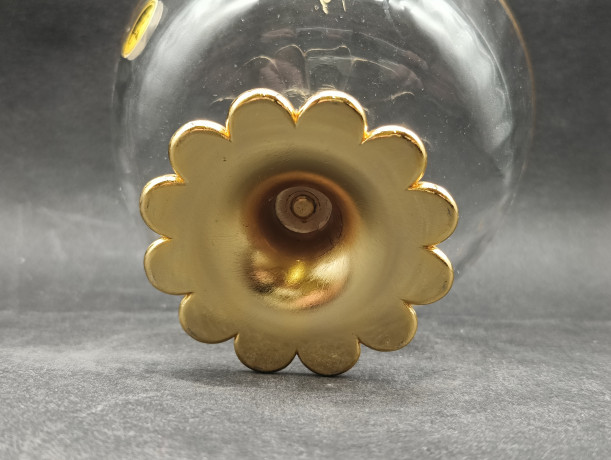 Креманка винтажная Nagel, золотистый край и основание, стекло, 12 х 8 см, Германия, 1970-80гг.