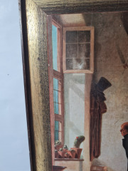 Картина винтажная &quot;В квартире&quot; Spitzweg, деревянная рама, 34,5 x 23,5 см, Германия, 1960-70гг.
