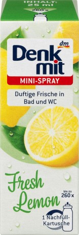 Denkmit Lufterfrischer Mini-Spray Nachfullpack Денкмит Освежитель воздуха мини-спрей Fresh Lemon, 25 мл