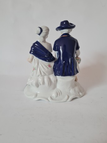 Handgemalt Фарфоровая позолоченная статуэтка "Дама и кавалер", 18см, Германия, 1950-60гг.