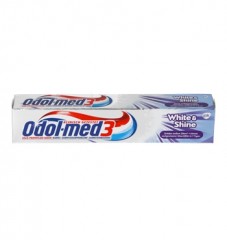 Зубная паста Odolmed3 White and Shine , очистка микрочастицами,  75 мл