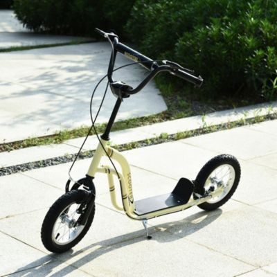 HOMCOM Tretroller mit Handbremse Скутер с ручным тормозом