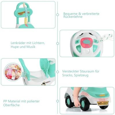 COSTWAY Rutschauto zum Rutschen Schieben Reiten Поездка на слайд-машине для катания на слайде