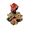 Capodimonte Italy Декоративная фигурка "Роза и лилии с листьями", 15см x 15см, Италия, 1960-70гг.