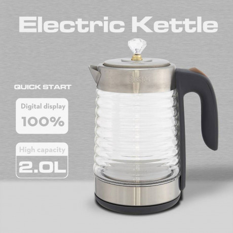 PRANITE PRANITE Wasserkocher 2L Wasserkocher 2200W Hochleistungs-Wasserkocher, Glas Wasserkocher, 2 l, 2200,00 W, mit automatischer Abschaltung und Trockengehschutz Elektrischer  Чайник PRANITE Чайник на 2 л, 2200 Вт Высокопроизводительный чайник, стеклян
