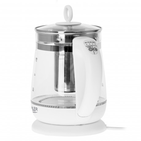 JUNG JUNG Wasserkocher ADLER AD1299 Wasserkocher Glas mit Temperatureinstellung Digital, 1.7 l, 2200 W, Glas mit Edelstahl, LED Beleuchtung  Farbwechsel, 360° Basis Kettle  Чайник JUNG ADLER AD1299, стеклянный чайник с цифровой регулировкой температуры, 1