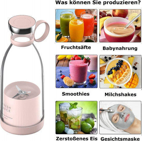 Aoucheni Aoucheni Smoothie-Maker Blender Smoothie Makers,350ml mit USB-Ladegerat, 20000r/min, 304 sus, leicht zu tragen, Anti-False-Touch  Aoucheni Smoothie Maker Blender Smoothie Makers, 350 мл с зарядным устройством USB, 20000 об/мин, 304 sus, легко нос