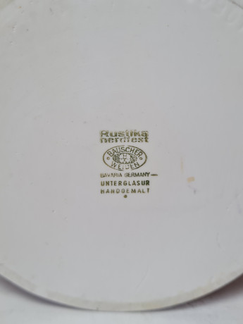 Чайник винтажный Bauscher Weiden Bavaria в коричнево-черно-белых тонах, ручная работа, 18 x 18 см, Германия, 1960-70гг.