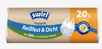 Swirl Mullbeutel 20 l mit Tragegriff mit 100 % recyceltem Plastik, 20 St Мешки для мусора 20 л с ручкой из 100% переработанного пластика, 20 штук