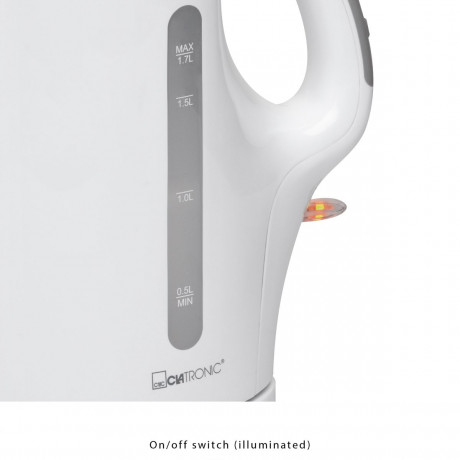 CLATRONIC CLATRONIC Wasserkocher WK 3445, Wasserkocher 1,7 Liter, max. 2200Watt, weiss schwarz Чайник CLATRONIC WK 3445, чайник 1,7 л, макс 2200 Вт, белый
