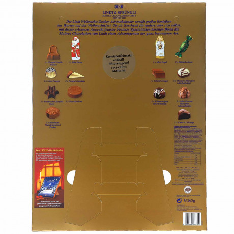 Lindt Weihnachtszauber Adventskalender 2024, Адвент календарь, 24 сладких сюрприза, 800 г, 3 штуки