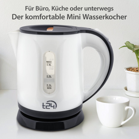 T24 T24 Reise-Wasserkocher Wasserkocher klein 0,8L, 1100W, TUV/GS, Grau, 1100 W  Дорожный чайник T24 маленький 0,8л, 1100Вт, TUV/GS, серый, 1100Вт