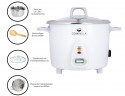 KeMar Kitchenware KeMar Kitchenware Reiskocher KRC-300 Cookinella, 700 W, Innentopf aus Edelstahl, Glasdeckel, Bambusloffel  KeMar Kitchenware рисоварка KRC-300 Cookinella, 700 Вт, внутренняя кастрюля из нержавеющей стали, стеклянная крышка, бамбуковая ло