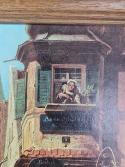 Картина винтажная &quot;Жених&quot; Spitzweg, деревянная рама, 24 x 37 см, Германия, 1960-70гг.