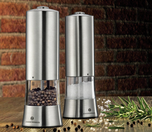 Zassenhaus Zassenhaus Elektr. Salzmuchle GERA silber Zassenhaus Electric Salzm chle GERA
