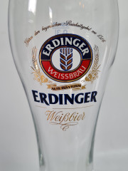 Немецкие бокалы пивные винтажные Sahm / Erdinger Weissbrau, стекло, 4 шт., 0.3 л, 22 см, Германия, 1980-90гг.